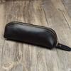 Vintage Leather Pencil Bag Simple Stationery Holder Pen Case Storage Bag Zipper Pencil Pouch Glasses Box School Supplies