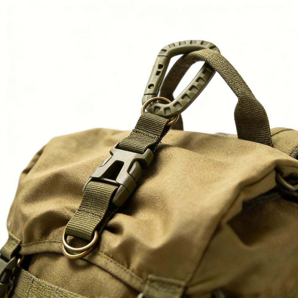 Outdoor Key Chain Multi-Functional Molle Webbing Belt Hook Mountain Climbing Backpack Quick-Release Buckle Travel Accessories