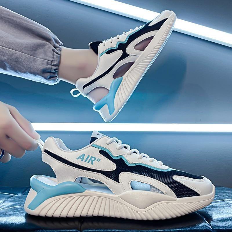 Men's Sports Sandals Summer 2025 New Breathable Men's Outdoor Running Shoes Hollow Out Lace -up Fashion Sports Beach Sandals