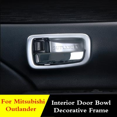 Car Interior Door Bowl Decorative Frame Cover Handle Trim Sticker For Mitsubishi Outlander PHEV 2018 2017 2016 2015