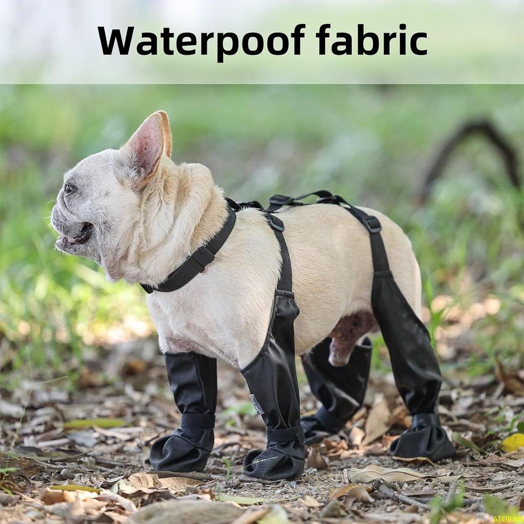 Waterproof Dog Boots Anti-Slip Dog Shoes,Rugged Rubber Sole,Pet Paw Protector, Dirty-Proof&Anti-Fall Dog Outdoor Walking Running