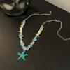 Seaside Vacation Wind Cute Pearl Shell Starfish Beaded Necklace Female Ins Fairy Niche Men Collarbone Chain Accessories