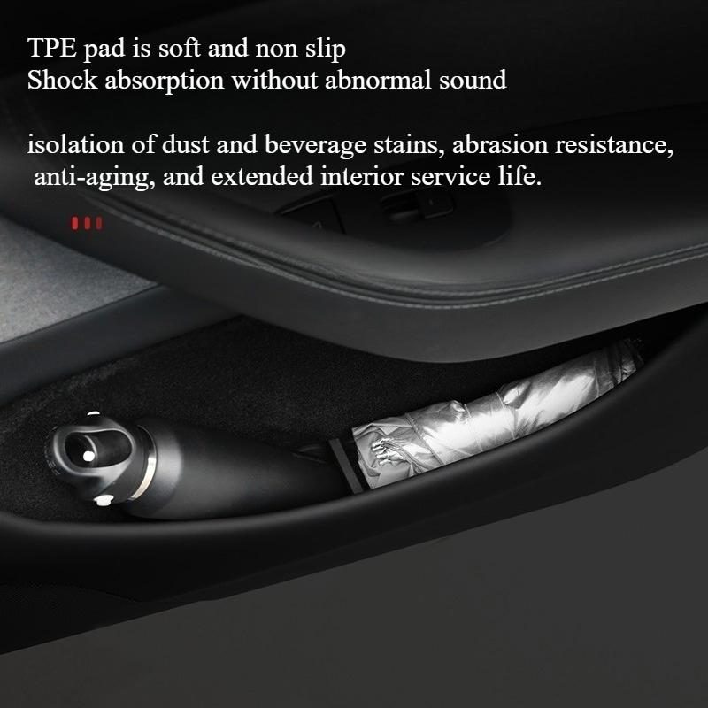 For Tesla Model Y Juniper/ YL Car Door Storage Pad 5PCS TPE Central Control Water Cup Holder Mat Organizer Tray Car Accessories