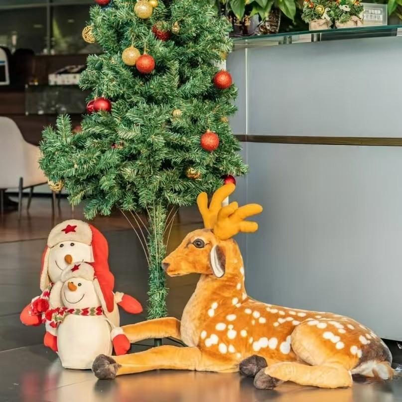 Adorable 30cm Plush Fawn Figurine Realistic Soft Stuffed Animal Toy For Kids