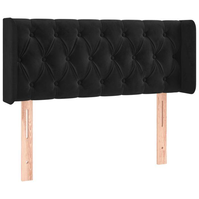 VidaXL Tête de Lit à LED Meuble de Chambre à Coucher Accessoire de Lit Simple Tête de Cadre de Lit Intérieur Noir 3123610