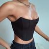There Are Light Satin Curved Chest Wrapping Women, Playful and Sexy Wind Backless Navel One-word Collar Slim Top