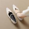 New Model277-5 Inner Height Increase Single Shoes Women'S Small Fragrant Wind Camellia Flat Bottom With French Mary Jane Shoes