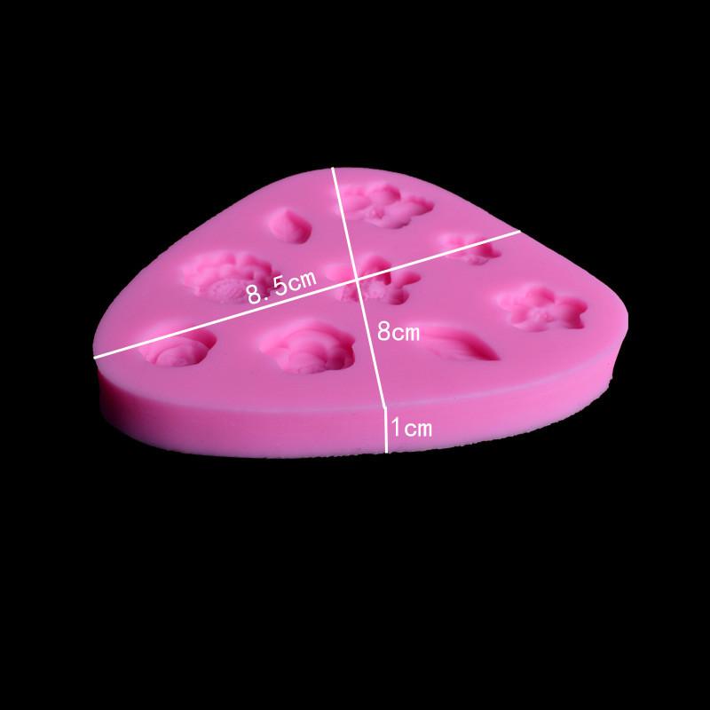 9 Chiar și drăguț matriță din silicon pentru fondant de flori