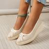 High Heels Damen Keilabsatz Herbst Neu Promi Temperament Schleife Spitz Einzelne Schuhe Damen