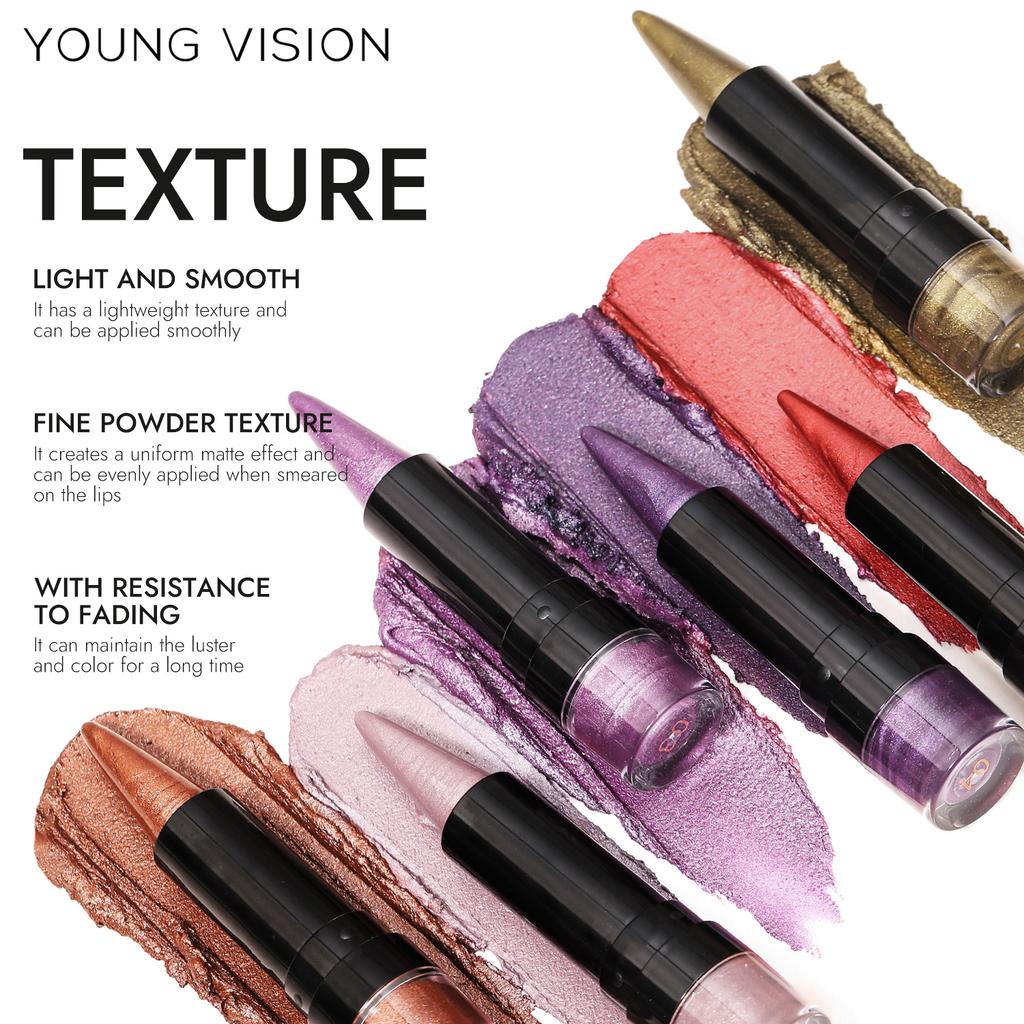 Glitter Lipstick Long-Lasting Shimmering Finish for Bold and Glossy Lips Easy Contour Multi-Use for Lips, Lip Liner, Eyeshadow, and Eyeliner