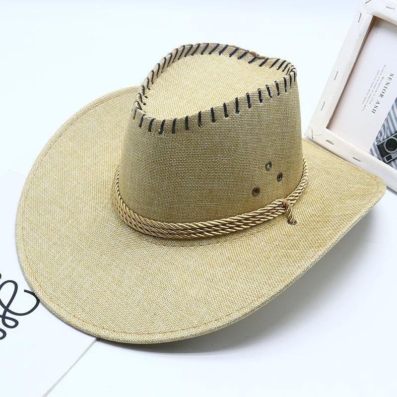

Summer Cowboy Hat for Men & Women | Wide Brim Sun Straw Hat | Outdoor UV Protection single code бежевый