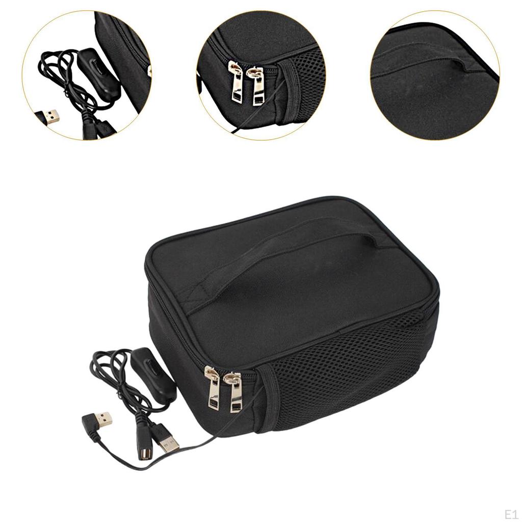 USB Heated Lunch Box Container Bento Bag Portable Thermal Convenient Food Warmer Heater