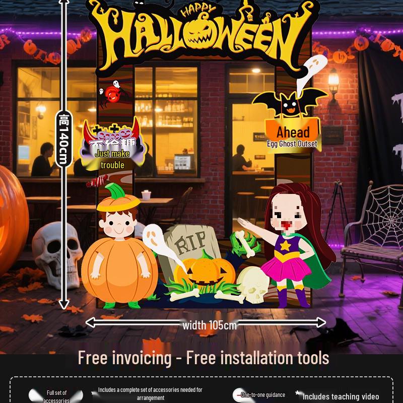 

Halloween Pumpkin Scene Decoration Photo Frame for Amusement Park Entrance or Shop Display