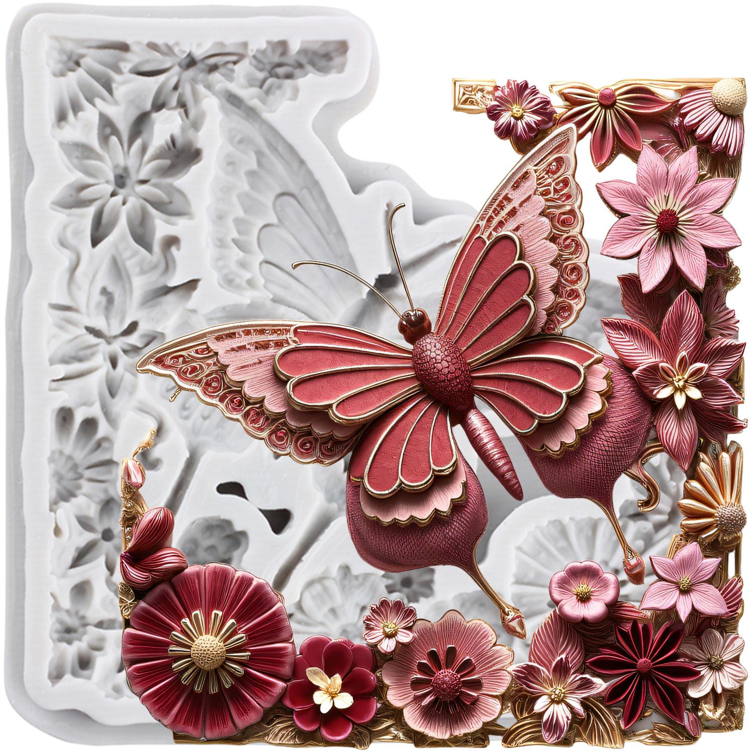 

Butterfly Silicone Molds Rose Flower Fondant Mold Cake Decorating Tools Cupcake Topper Chocolate Candy Craft Gum Paste Polymer Clay
