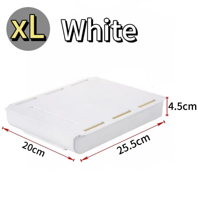 Self Stick Drawer Type Storage Box Under Desk Punch Free Desktop Organizer Invisible Office Stationery Sundries Storage Drawer