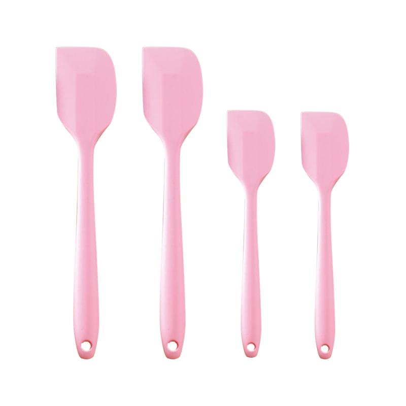 4 Pcs/set Food Grade Silicone Cake Cream  Spatula Set High Heat Resistant Nonstick Kitchen Scraper