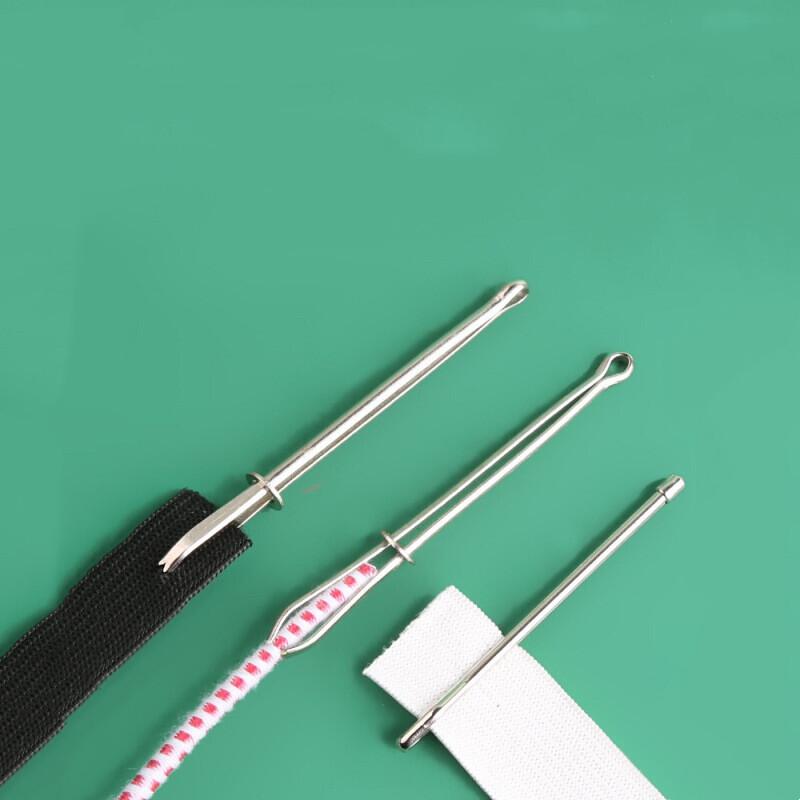 Stainless Steel Garment Clips Sewing DIY Elastic Band Tape Punch Cross Stitch Threader Wear Rope Elastic Clamp Sewing Tools