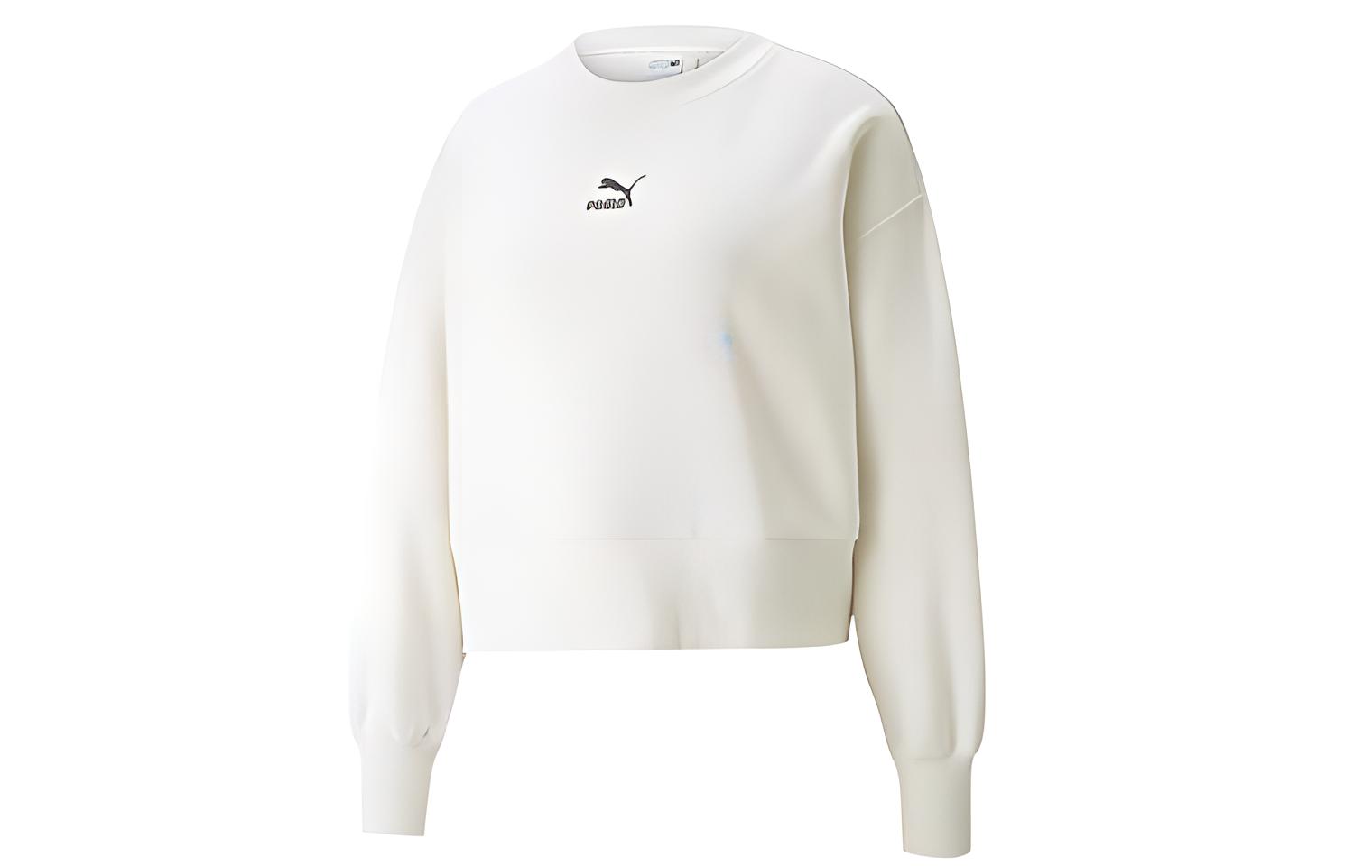 PUMA Sports Life Collection Sweatshirts Women s White Crew Neck Moderate Other 534370-73 L
