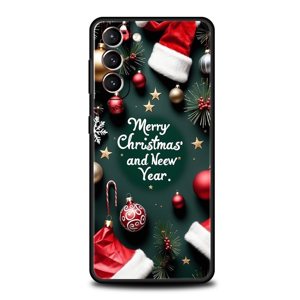 Merry Christmas Phone Case Cover for Samsung Galaxy S26 S25 S24 S23 S22 S20 S21 FE Ultra S25 Edge Plus 5G Soft TPU Shell Fundas