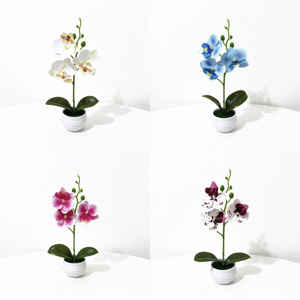 Butterfly Orchid Artificial Plant Home Decor With Plastic Leaves For Living Room And Office