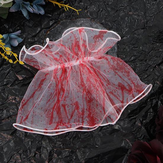 Halloween Blood Mesh Accessory Short Fingerless Wrist Gloves Spooky Skull Bow Hairpins for Halloween Masquerade Cosplay Party