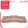 U-shaped Corner Sofa Bed, Extendable F. Bosso Family Sleeping Furniture Dark Beige Velvet