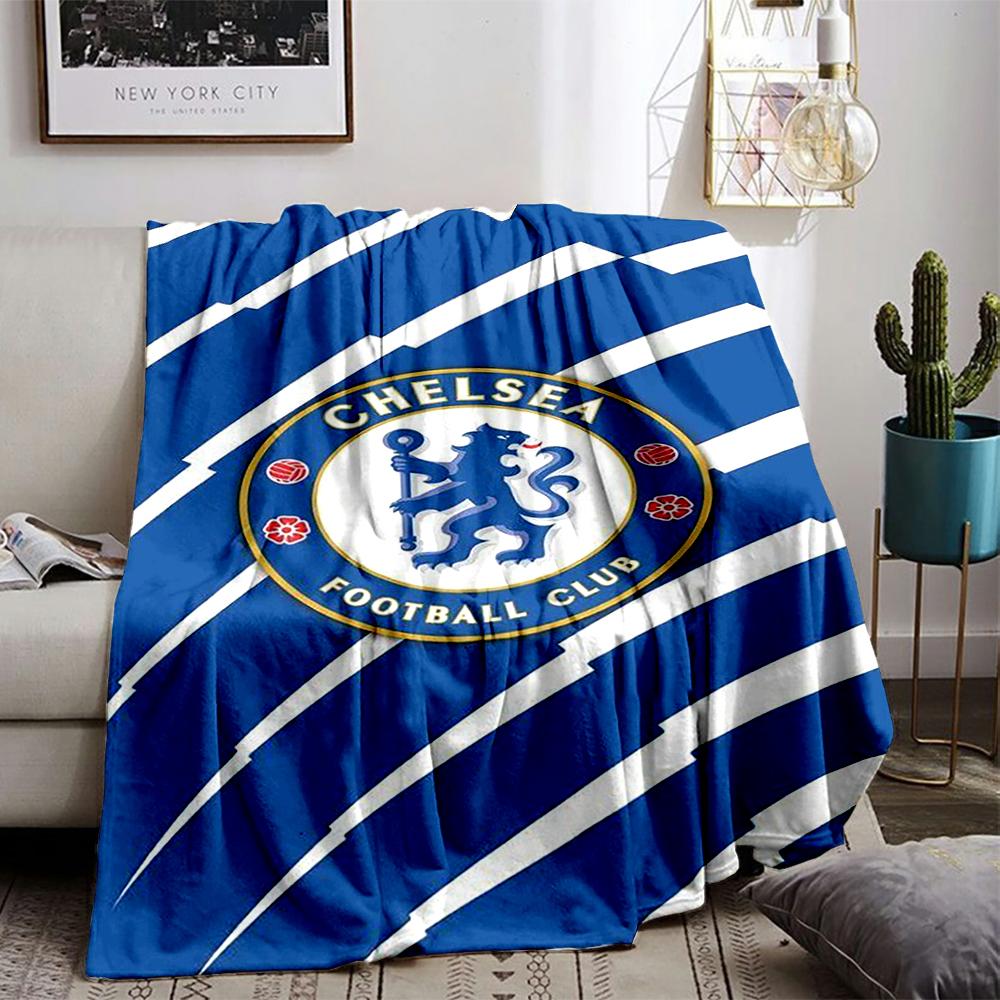 Blue Chelsea Football Club Logo Blanket for Living Room Decor Blanket, Suitable for Use In the Bedroom, Living Room, On the Sofa
