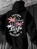Oversized Hoodie Autumn Winter California Pacific Coast Surf Palm Tree Summer Back Print Beach Loose Pullover Sweatshirt