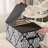 Foldable Storage Box with Lids Closet Organizer Blank Label Multipurpose Clothing