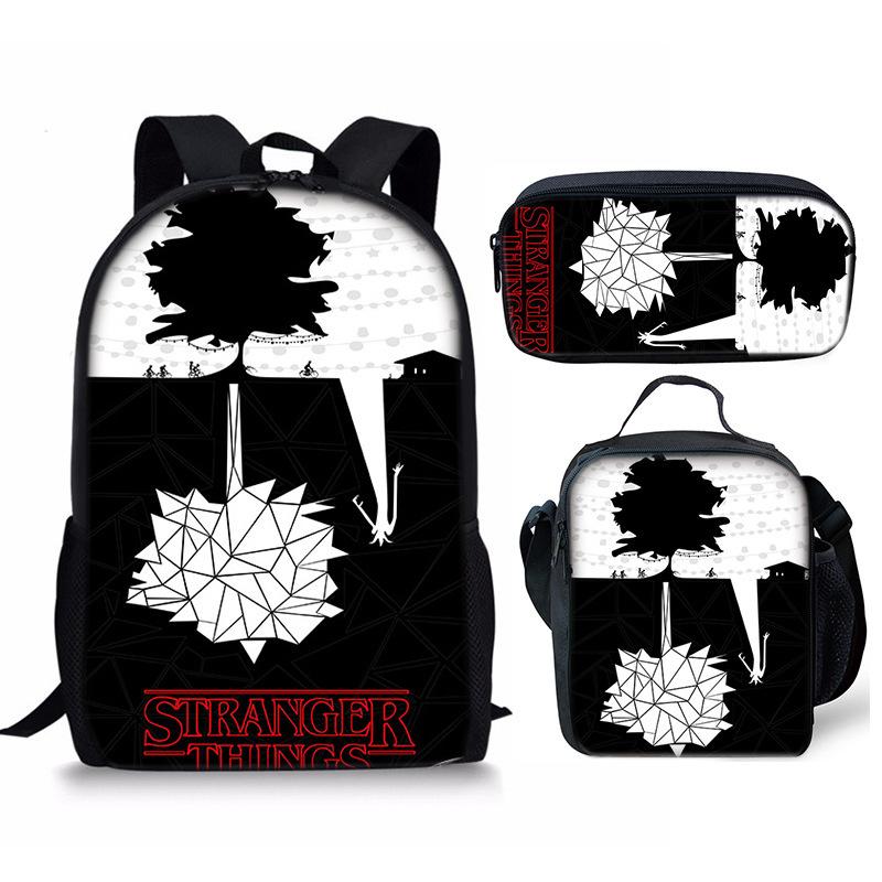 Stranger Things 4-Piece Set: Student Backpack, Shoulder Bag, and Pencil Case CLE