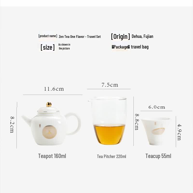 Sushih China White Portable Gongfu Tea Set