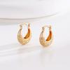 Gold & Silver Needle Earrings with Wrinkled Metal Texture - Hong Kong Style Commuter Jewelry