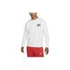 Nike Logo Print Round Neck Long Sleeve Sweatshirt Men Sweatshirt White DX6515-100