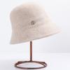 New wool basin hat women's fashion versatile bucket hat solid color face small warm bucket hat autumn and winter