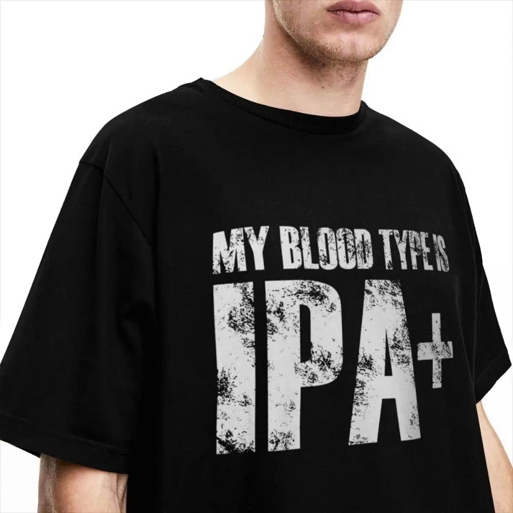 My Blood Type Is Ipa Merch Shirt for Men Women Craft Beer Lover Vintage  Graphic Printed Tees