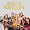 Glitter Rose Gold Happy Birthday Pull Flag Party Decoration Banner