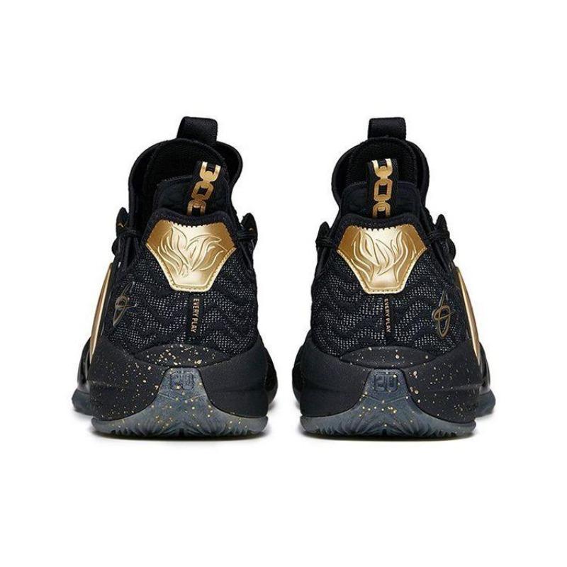 Anta GH2 Hayward Black Golden Shock Absorbing Non-Slip Durable Low-Top Basketball Shoes Men Sneakers 112131103-2