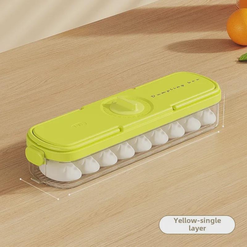 Refrigerator Dumpling Storage Box with Side Door for Fresh-Keeping Wontons - Food Grade, Frozen Packaging.