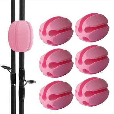 6Pcs Silicone Fishing Rod Holder Ball Straps 5 Hole Lightweight Fishing Tackle Ties Organizer Storage Racks Fishing Accessories