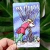 Winter Waite Tarot, 78-teiliges Tarot mit Bildern vor winterlichem Hintergrund, basierend auf dem Rider Tarot des RWS-Systems, 12 x 7 cm