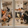 Nightmare Theme Room Decor 6Pcs Halloween Window Stickers, Ghost Pumpkin Grim Reaper Wall Decals, Large Decorative Scene Murals Self-Adhesive