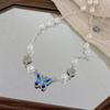 Women's Butterfly Pendant Beaded Necklace Flower Pearl Chain Necklace Y2K Clavicle Chain Choker Necklace Jewelry Gift