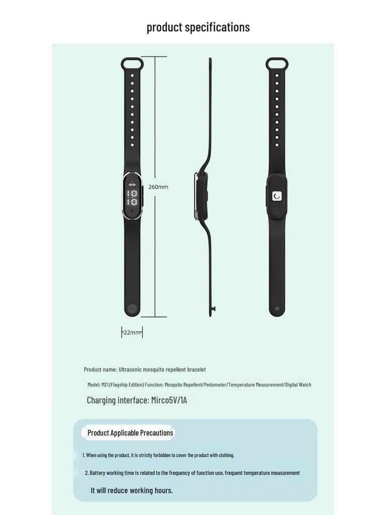 Portable Bionic Mosquito Repellent Watch & Thermometer for Kids