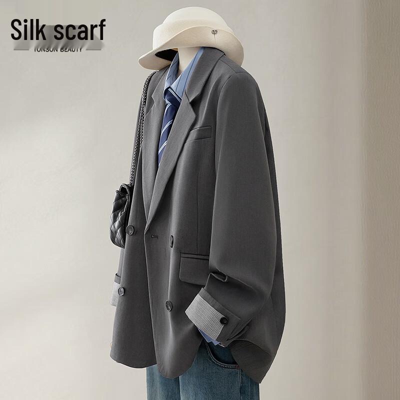 

Women s Loose-Fit Double-Breasted Blazer M