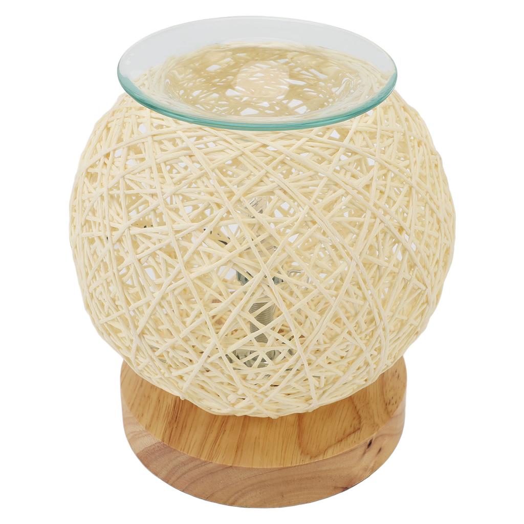 Verstellbare Rattan-Tischlampe Dimmbar Geflochtene Aromatherapie-Lampe Nachtlicht für Wohnzimmer Schlafzimmer Studentenwohnheim Dekoration