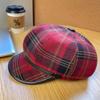 Korean Style Fashionable Woolen Beret Hat for Women In Autumn and Winter Retro British Literary Painter Octagonal Hat Showing Face Small Newsboy Hat