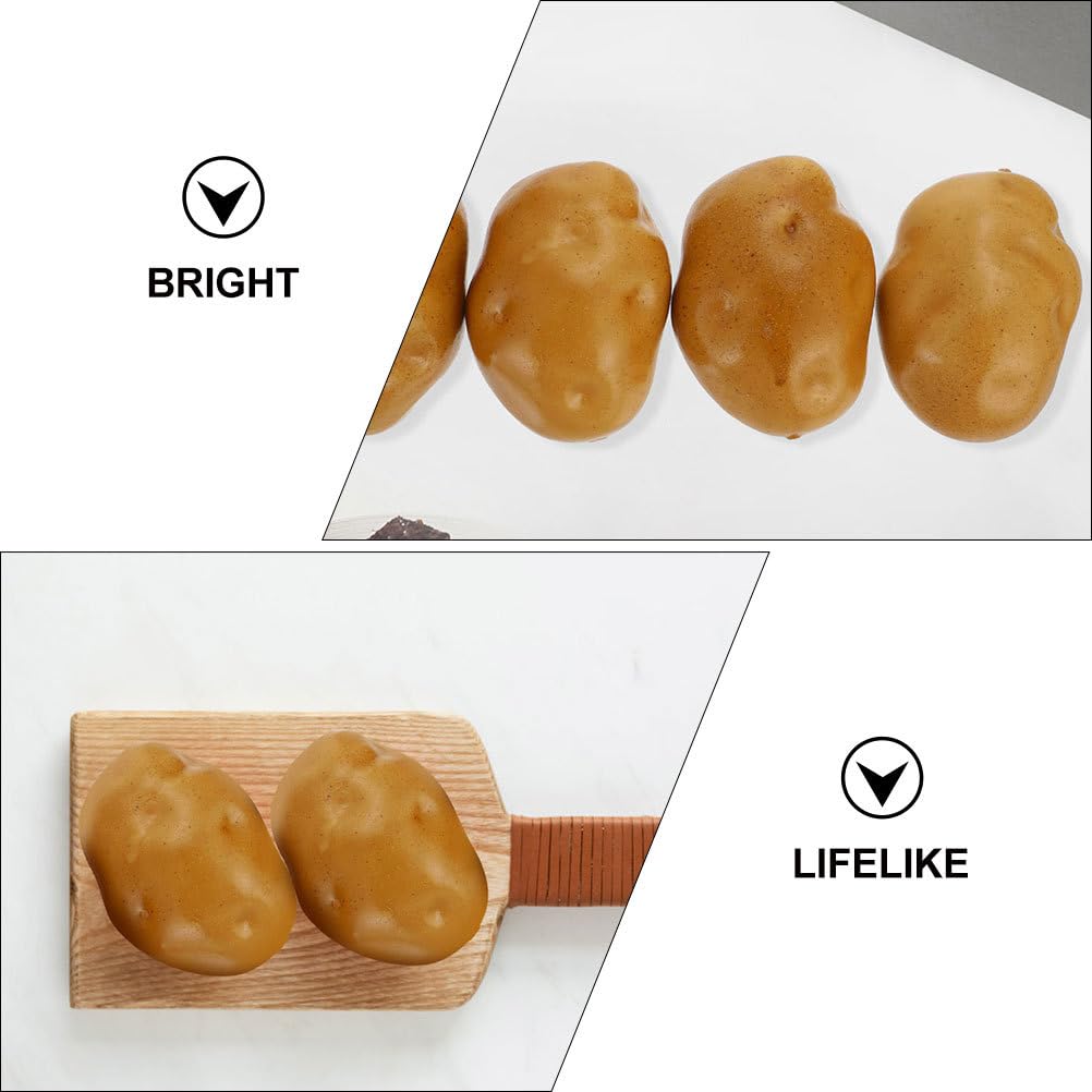 Amosfun 9cm Fake Potato Realistic Fake Lightweight Styrofoam Perfect for Photo Store Kitchen Pretend and Harvest Model, Potato, Model, Shoots,