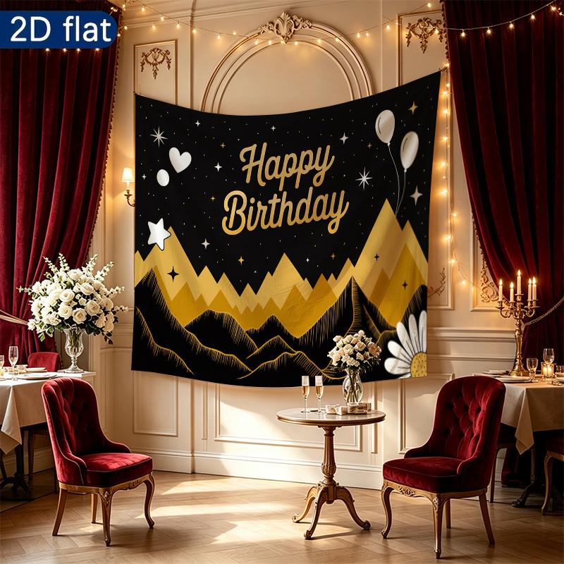 Party Backdrop Happy Birthday Birthday Balloon Black Photo Booth Background Front Door Decor