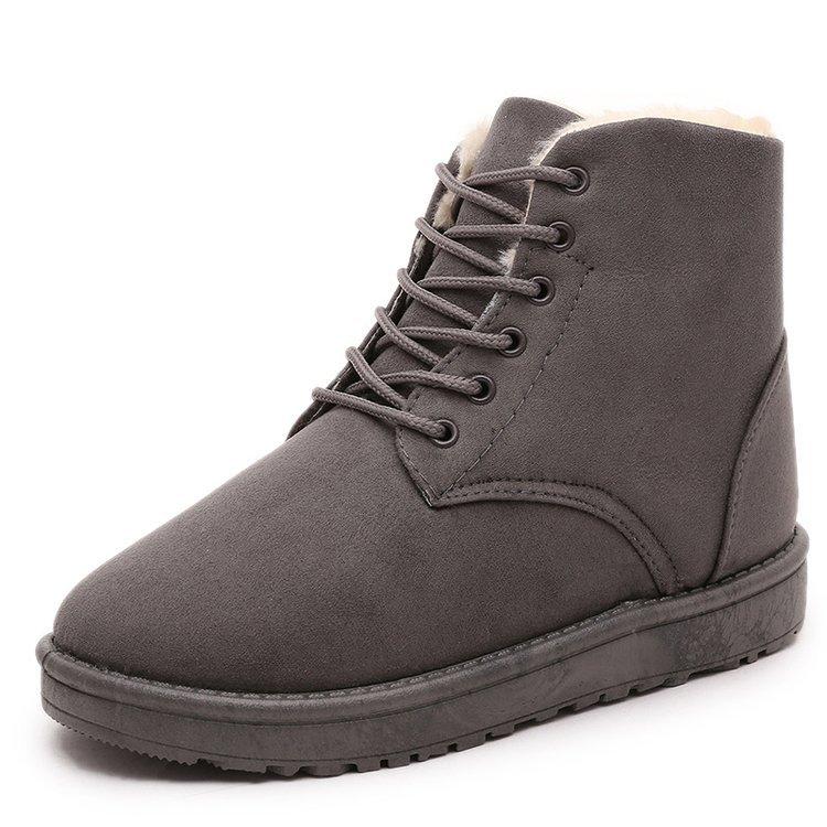 

2024 женские короткие ботинки новые зимние туфли с круглым носком на шнуровке из хлопка женские зимние ботинки на плоской подошве бархатные теплые женские ботинки 42