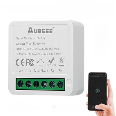 Tuya ZigBee Smart Switch, Mini One-Way Wireless Light Switch for Smart Home Automation, Compatible with Smart Life App